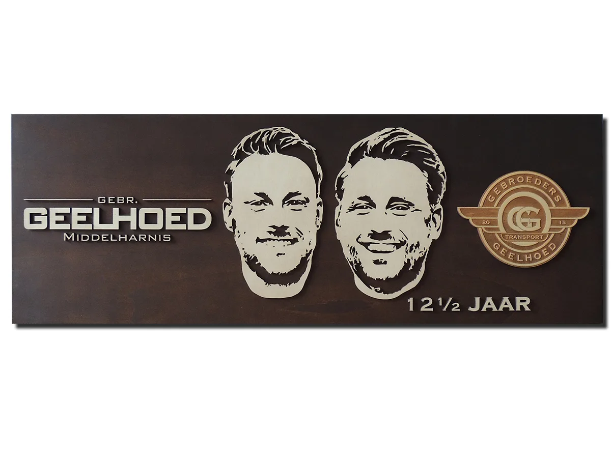 Jubileum cadeau transportbedrijf Geelhoed 12,5 jaar