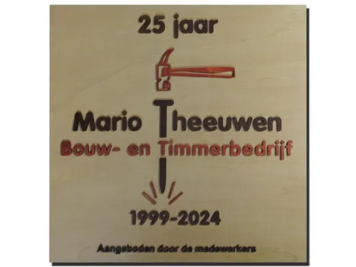Jubileum cadeau bedrijf Mario Theeuwen