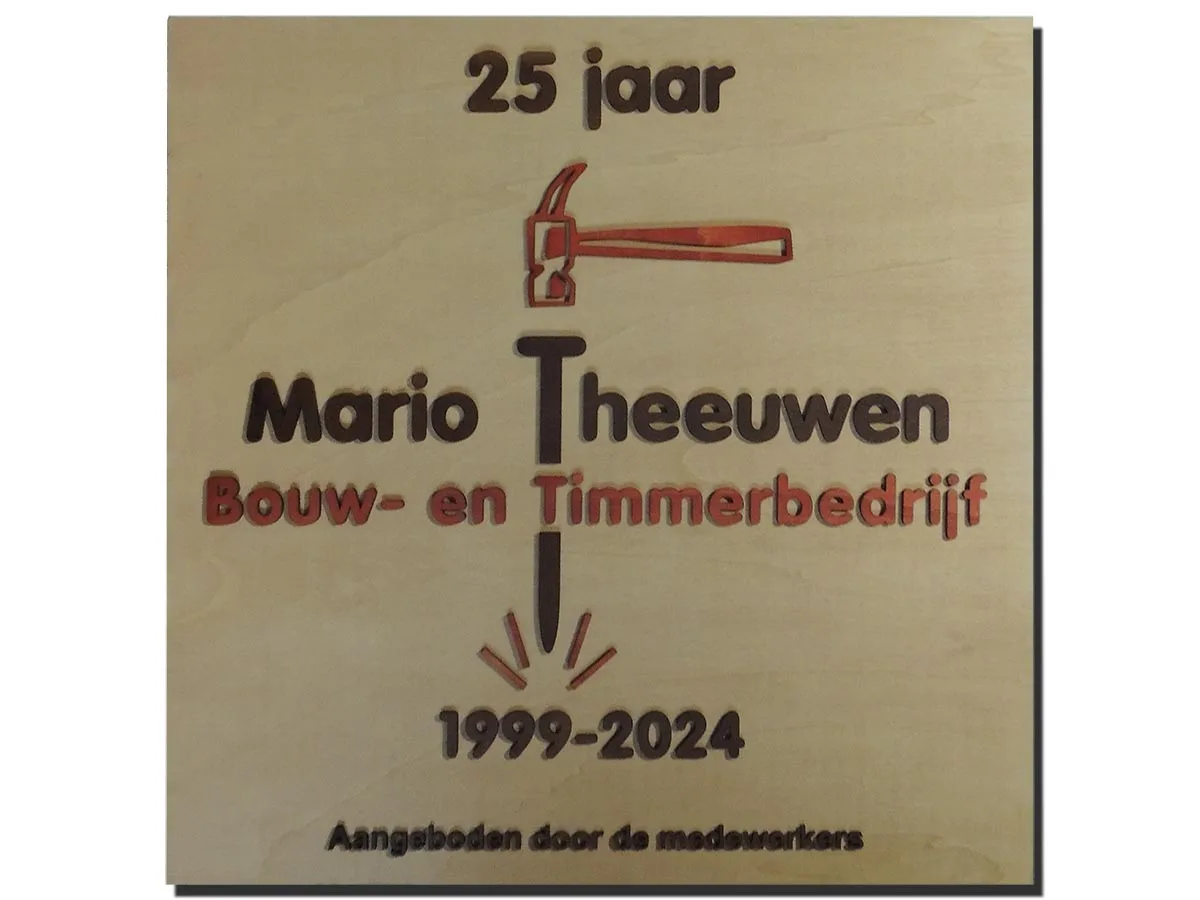 Jubileum cadeau bedrijf Mario Theeuwen