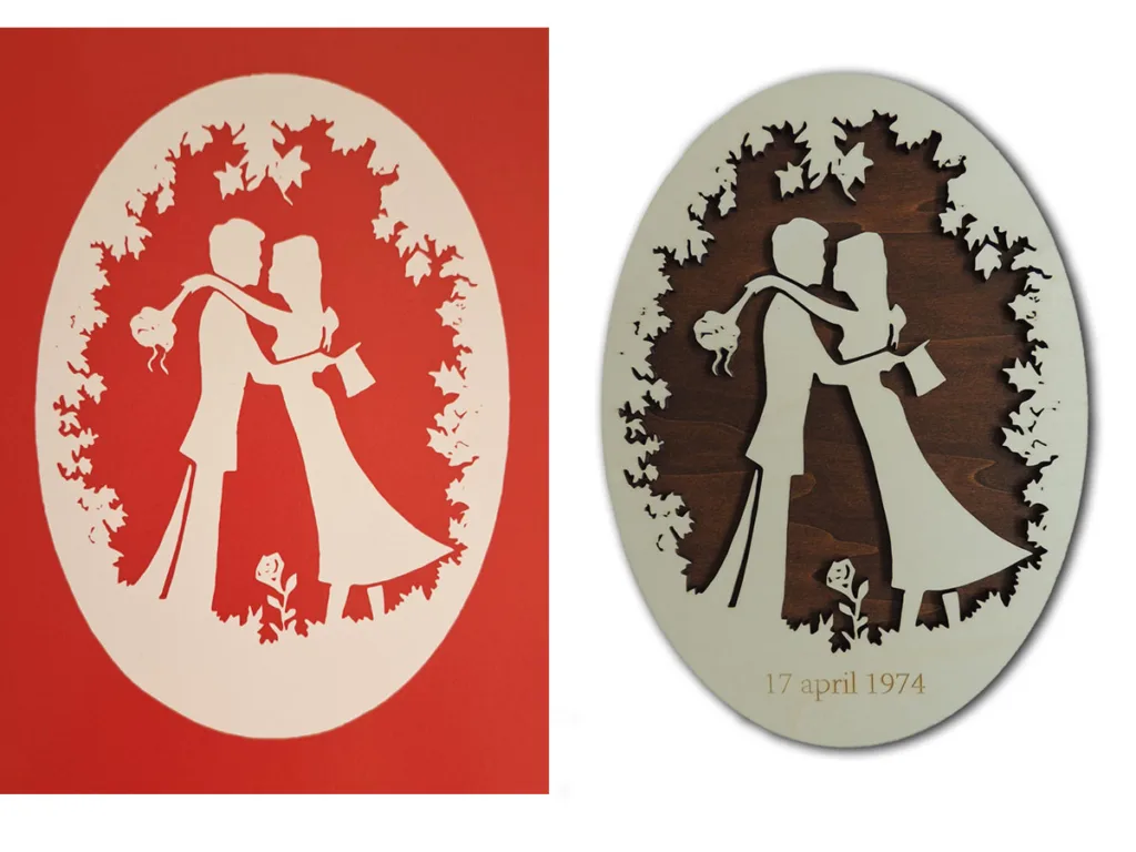 Cadeau gouden bruiloft obv originele trouwkaart