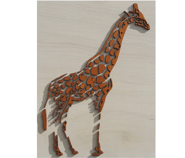 Houten giraf Paspartoet