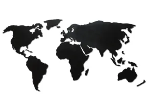 magnetische houten wereldkaart zwart